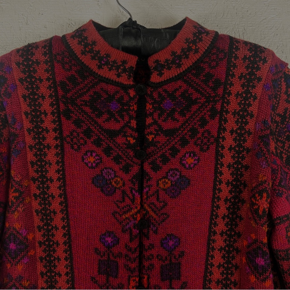 Dakota Cardigan 100% Alpaca Hand Loomed in Bolivia Women’s Size S Button Closure - Picture 4 of 10